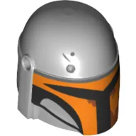 Helmet Mandalorian with Holes, Black and Orange Markings Print
