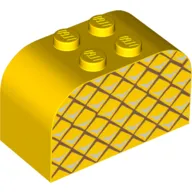 Brick Curved 2 x 4 x 2 Double with Pineapple print