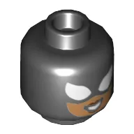 Minifig Head Spider-Girl, Large White Eyes, Red Lips, Smile Showing Teeth Print