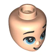 Minidoll Head Medium Blue Eyes, Open Mouth