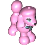 Animal, Dog, Poodle with Medium Blue Ribbon