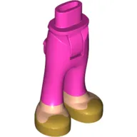 Minidoll Hips and Trousers with Back Pockets and Light Nougat Legs, Gold Shoes