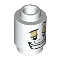 Brick Round 1 x 1 Open Stud with Face with Clenched Teeth Print (Lumiere)