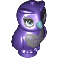 Animal, Bird, Owl Baby Dark Bluish Grey Chest, Medium Blue Eyes, Medium Blue Beak