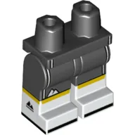 Hips with Black Legs and White Boots Pattern with Yellow Knee Line, Shorts Outline Print