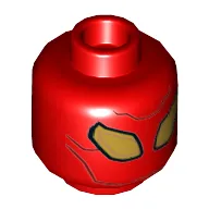 Minifig Head Iron Spider, Large Gold Eyes, and Black Lines Print