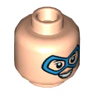 Minifig Head Batgirl, Dark Azure Eyemask, Neutral / Smile Print