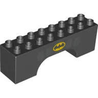 Duplo Brick 2 x 8 x 2 Arch with Batman Logo Print
