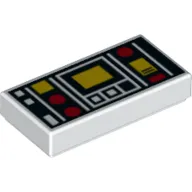 Tile 1 x 2 with Red and Yellow Control Panel Print (Reissue)