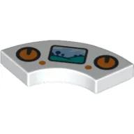 Tile 2 x 2 Curved, Macaroni with Game Controller Print