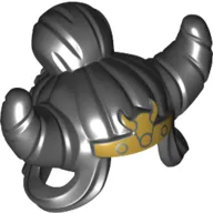 Hair and Tiara, Bun, 2 Horns, Golden Tiara Print