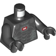 Torso Armor, Silver Plates with White and Red Hexagon Print (War Machine), Black Arms and Hands