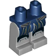 Hips and Light Bluish Gray Legs with Dark Blue Pants with Gold and Silver Details Print