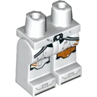 Hips and White Legs with Armor, Straps, and Orange Knee Pad Print