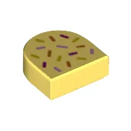 Tile Round 1 x 1 Half Circle with Sprinkles print
