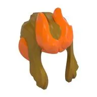 Hair with Horns and Ears, Orange Pattern