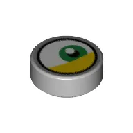 Tile Round 1 x 1 with Green Eye, Yellow Eyelid print