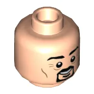 Minifig Head Daily Prophet Photographer, Goatee Beard, Cheek Lines, Smile