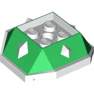 Wedge Sloped 4 x 4 with Diamond Spikes with White Underside Pattern