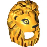 Costume / Mask, Lion with Reddish Brown and Gold Manes, Black Eyes Print