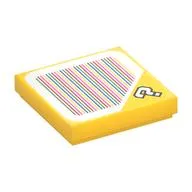 Tile 2 x 2 with '?' and Barcode Print (Sticker)