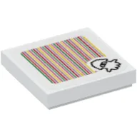 Tile 2 x 2 with Blooper and Barcode Print (Sticker)