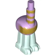 Minifig Creature Body, 4 Light Aqua Legs, Long Neck with Gold Fur Print (Troll)