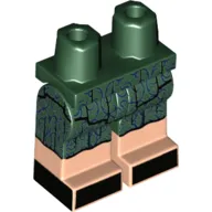 Hips with Dark Green Legs and Light Nougat Boots Pattern with Dark Green Dress, Dark Blue Filigree print