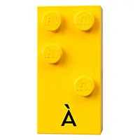 Braille Brick 2 x 4 with 4 Studs ⠫ and 'À' print