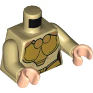 Torso Armor, Gold Chestplate and Belt Print, Tan Arms, Light Nougat Hands
