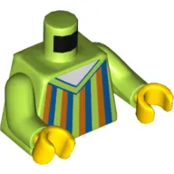 Torso Blue, Dark Orange, and Lime Striped Sweater Print (Bert), Lime Arms, Yellow Hands