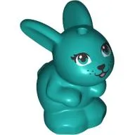 Animal, Rabbit / Bunny, Baby Sitting with Blue Eyes and Black Nose Print