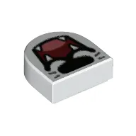 Tile Round 1 x 1 Half Circle with Snout, Open Mouth, Fangs print