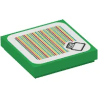 Tile 2 x 2 with Koopa Troopa and Barcode Print (Sticker)