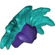 Headdress with Feathers, Dark Purple Tiara with Silver Dots print