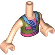 Minidoll Torso Girl, Olive Green Jacket, Coral Belt, Dark Purple Shirt, Medium Blue Trim