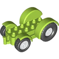 Duplo Car Base 2 x 6 Tractor with Mudguards, White Wheels