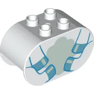 Duplo Brick 2 x 4 x 2 Rounded Ends with Unicorn Body and Legs Print