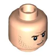 Minifig Head Indiana Jones, Eyebrows, Stubble Beard, Raised Eyebrow Frowning / Spider Webs print