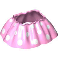 Duplo Skirt Satin with White Large Polka Dots Print