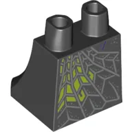 Hips and Legs Under Dress/Robe, Light Bluish Grey Spider Web with Lime Background Print