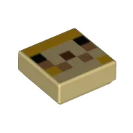 Tile 1 x 1 with Pixelated Face, Black Eyes print
