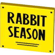 Road Sign Clip-on 2 x 2 Square with 'RABBIT SEASON'' print