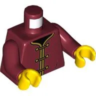 Torso Robes with Gold Clasps Print, Dark Red Arms, Yellow Hands