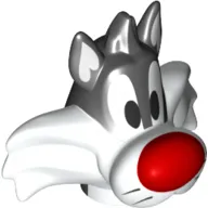 Minifig Head Special, Red Noes, White Mouth print (Sylvester)