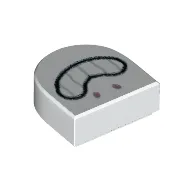 Tile Round 1 x 1 Half Circle with Face, Big Teeth Smile print