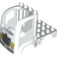 Duplo Car Body Truck 4 x 4 Flatbed with 4 Top Studs and Headlights and Grille Print