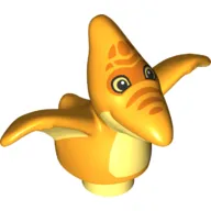 Duplo Dinosaur Pteranodon with Orange Spots and Stripes, and Bright Light Yellow Chest and Underwing Print