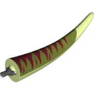 Animal Body Part, Dinosaur, Tyrannosaurus Rex Tail, with Pin, Olive Green Top and Dark Red Stripes Print