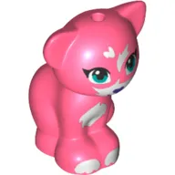 Animal, Cat, Sitting with Dark Turquoise Eyes, Black Nose and White Markings Print